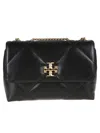 Tory Burch Kira Diamond Quilt Small Convertible Shoulder Bag In Black