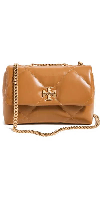 Tory Burch Kira Diamond Quilt Small Convertible Shoulder Bag Tan