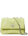 Tory Burch Small Kira Diamond Quilted Convertible Leather Shoulder Bag In Green