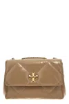 Tory Burch Brown Kira Diamond Quilt Convertible Soft Leather Bag