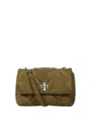 Tory Burch Kira Diamond Quilt Suede Small Convertible Bag Deep Olive In Brown