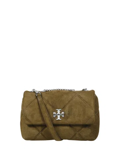 Tory Burch Kira Diamond Quilt Suede Small Convertible Shoulder Bag In Brown