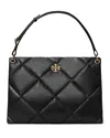 Tory Burch Kira Diamond-quilt Leather Tote Bag In Black