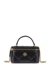 Tory Burch Kira Diamond Leather Vanity Case In Black