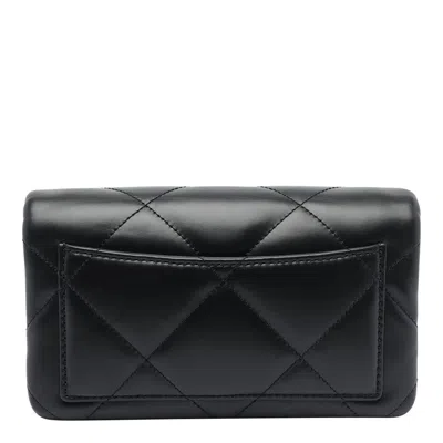 Tory Burch 'kira Diamond Quilt' Wallet On Chain In Black
