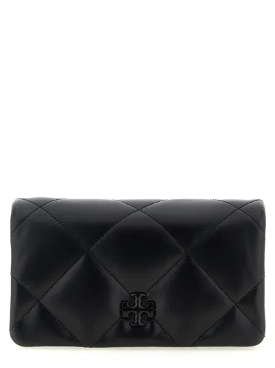 Tory Burch 'kira Diamond Quilt' Wallet On Chain In Black