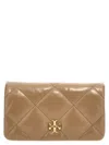 Tory Burch Quilted Chain Strap Wallet With Back Pocket In Gray