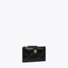 Tory Burch Kira Diamond Quilt Zip Card Case In Black