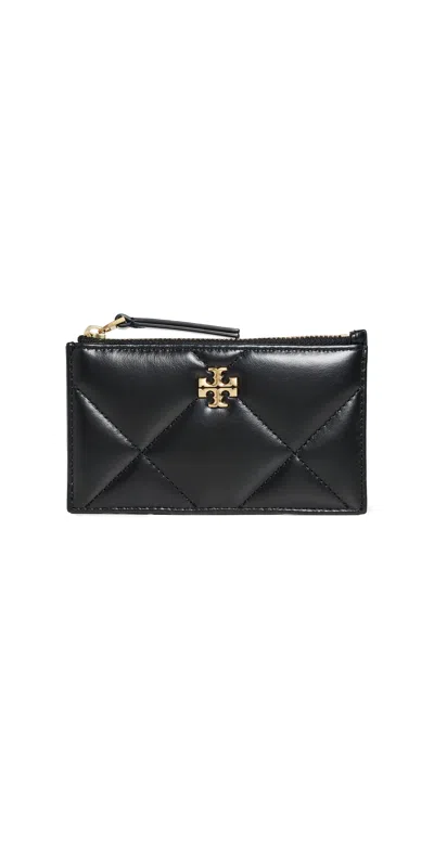 Tory Burch Kira Diamond Quilt Zip Card Case Black