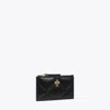 Tory Burch Kira Diamond Quilt Zip Card Case In Black