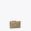Tory Burch Kira Diamond Quilt Zip Card Case In Brown