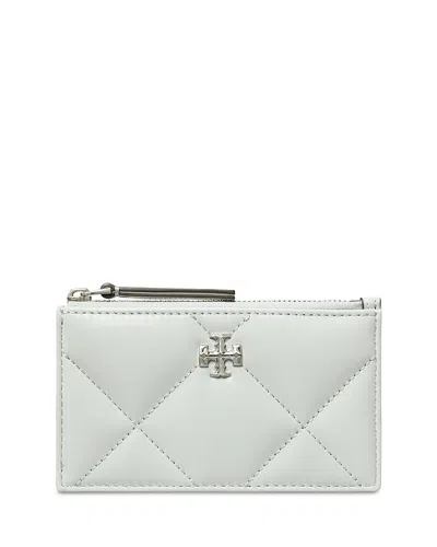 Tory Burch Kira Diamond Quilt Zip Card Case In Purple