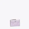 Tory Burch Kira Diamond Quilt Zip Card Case In Purple Heather