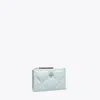 Tory Burch Kira Diamond Quilt Zip Card Case In Summit