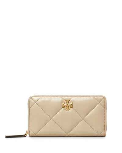 Tory Burch Kira Diamond Quilt Zip Continental Wallet In Neutral