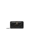 Tory Burch Kira Diamond Quilt Zip Continental Wallet In Black