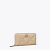 Tory Burch Kira Diamond Quilt Zip Continental Wallet In Gray