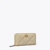 Tory Burch Kira Diamond Quilt Zip Continental Wallet In Neutral