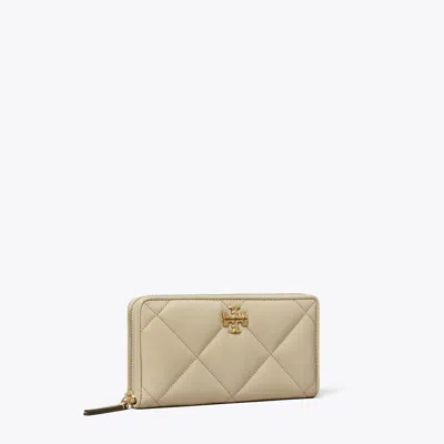 Tory Burch Kira Diamond Quilt Zip Continental Wallet In Neutral