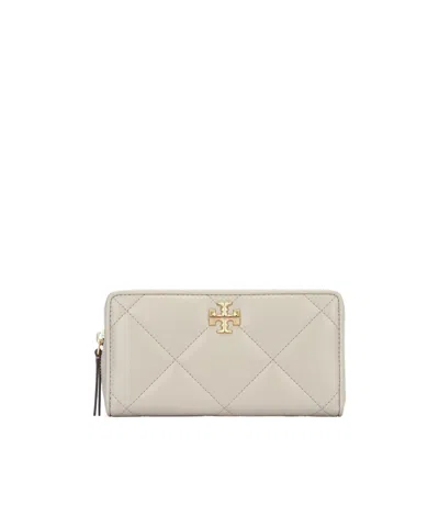 Tory Burch Kira Diamond Quilt Zip Continental Wallet In Orange