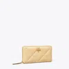 Tory Burch Kira Diamond Quilt Zip Continental Wallet In Vanilla Soft Serve