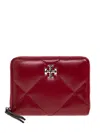 Tory Burch Kira Diamond Quilt Zip Wallet In Burgundy