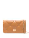 Tory Burch Brown Kira Leather Clutch Bag In Brown