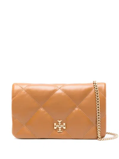 Tory Burch Brown Kira Leather Clutch Bag