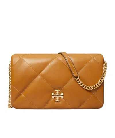 Tory Burch Kira Diamond-quilted Clutch In Orange
