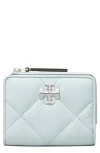 Tory Burch Kira Diamond Quilt Bi-fold Wallet In Ice Blue