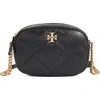 Tory Burch Kira Diamond-quilted Leather Crossbody Bag In Black
