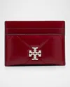 Tory Burch Kira Diamond Quilted Leather Card Case In Red