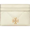 Tory Burch Kira Diamond Quilted Leather Card Case In Warm White