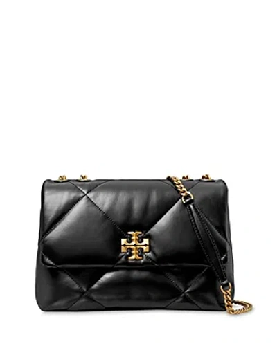 Tory Burch Kira Diamond Quilted Leather Convertible Shoulder Bag In Black/gold