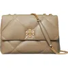 Tory Burch Small Kira Diamond Quilted Convertible Leather Shoulder Bag In Pink