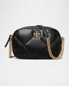 Tory Burch Kira Diamond-quilted Leather Crossbody Bag In Black