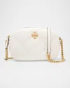 Tory Burch Kira Diamond-quilted Leather Crossbody Bag In Blanc