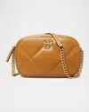 Tory Burch Kira Diamond-quilted Leather Crossbody Bag In Tan