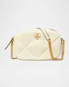 Tory Burch Kira Diamond-quilted Leather Crossbody Bag In White