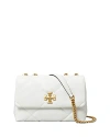 Tory Burch Kira Diamond Quilted Leather Small Convertible Shoulder Bag In Cirrus Cloud/gold