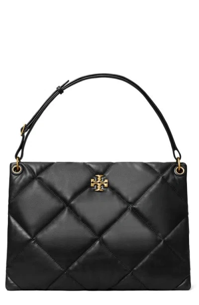 Tory Burch Kira Diamond Quilted Leather Tote In Black