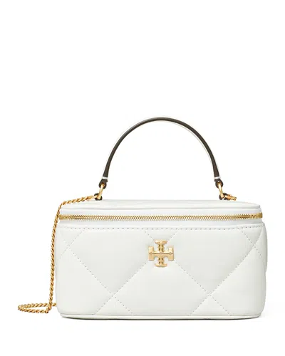 Tory Burch Kira Diamond Quilted Leather Vanity Bag - Exclusive In Blanc