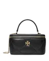 Tory Burch Kira Diamond Quilted Leather Vanity Bag In Black