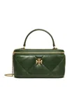 Tory Burch Kira Diamond Quilted Leather Vanity Bag In Fir Tree