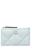 Tory Burch Kira Diamond Quilt Zip Card Case In Ice Blue