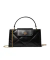Tory Burch Kira Diamond Quilted East-west Top Handle Bag In Black