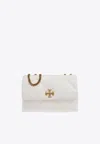 Tory Burch Kira Diamond Quilted Leather Small Convertible Shoulder Bag In White