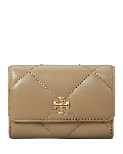 Tory Burch Kira Diamond Quilted Wallet In Brown