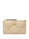 Tory Burch Kira Diamond-quilting Wallet In Neutral