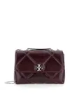 Tory Burch Kira Diamond Quilt Distressed Small Convertible Shoulder Bag Crossbody Bags Bordeaux In Burgundy